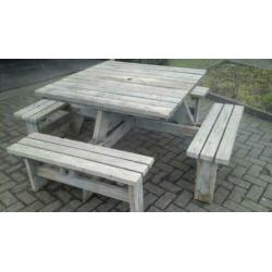 Picknicktafel, vierkante picknicktafel, oppottafel opknapper