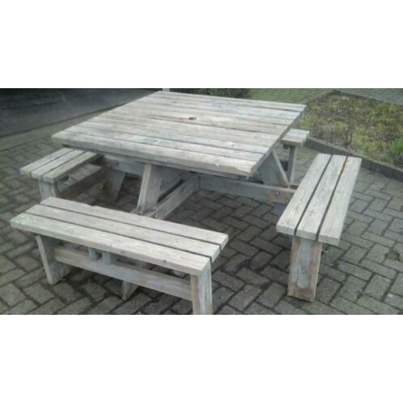 Picknicktafel, vierkante picknicktafel, oppottafel opknapper