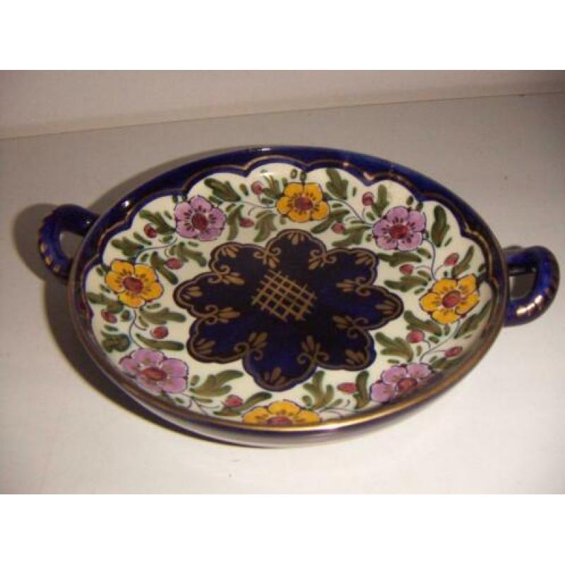 Regina Gouda plateel keramiek schaal en vaas jr.1945. Agnes.