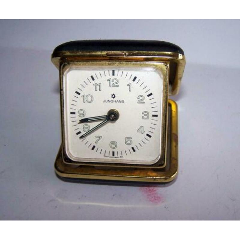 Vintage Junghans inklapbaar analoog reiswekkertje. Izgs.