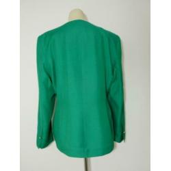 Groene linnenlook blazer met zakjes Edgar Vos