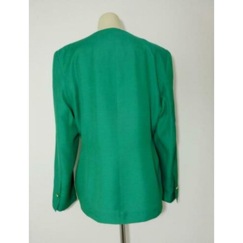 Groene linnenlook blazer met zakjes Edgar Vos