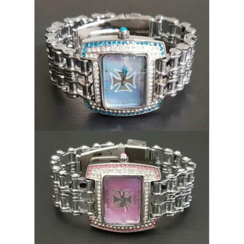 Limited Edition HCW Maltese horloge, rose en blauw