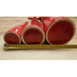 Set van 3 mooie vazen, kleur rood, 27,3cm tot 51cm