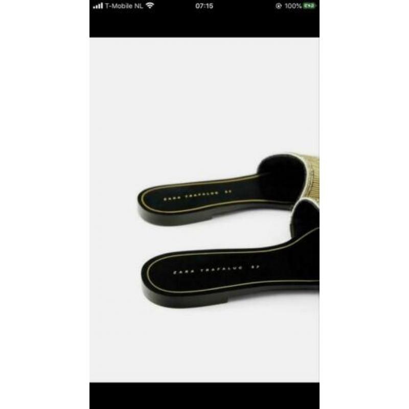 *IN NIEUWSTAAT* ZARA platte sandalen met SCHELPEN