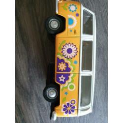 welly volkswagen vw t2 geel wit flower power bloem 1:34