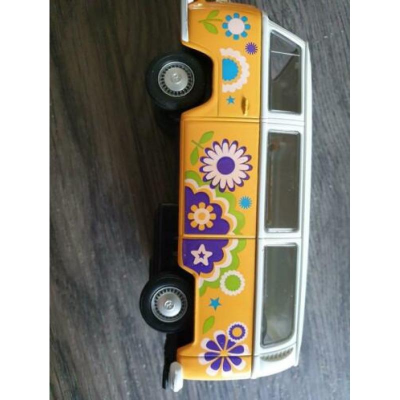 welly volkswagen vw t2 geel wit flower power bloem 1:34