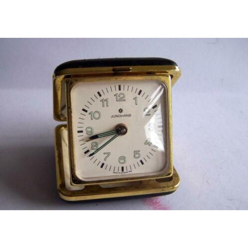Vintage Junghans inklapbaar analoog reiswekkertje. Izgs.