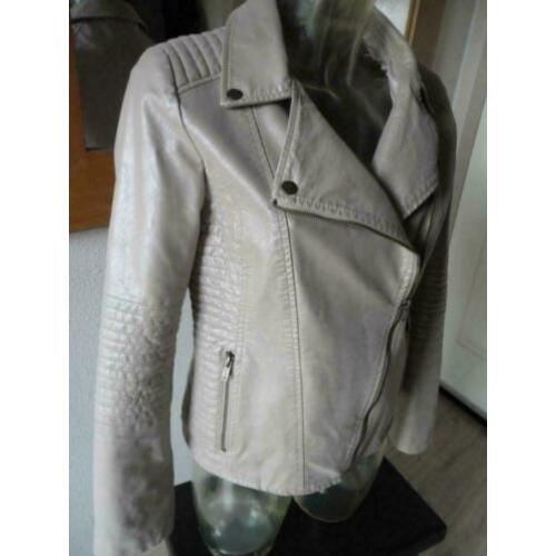 Mooie stoere 'leren' bikerjas The Sting maat M