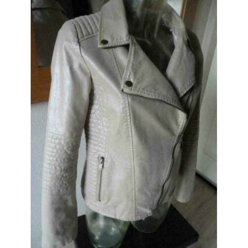 Mooie stoere 'leren' bikerjas The Sting maat M