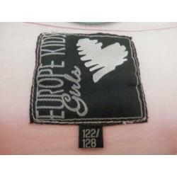 Roze poezenshirt met lange mouw. Maat : 122/128