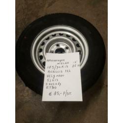 Aanhanger wielen 13 inch nieuw 5 gaats et 30 / 185/70R13