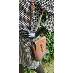 D578 BORZETTE COLLECTION bruine schoudertas zeer fraai