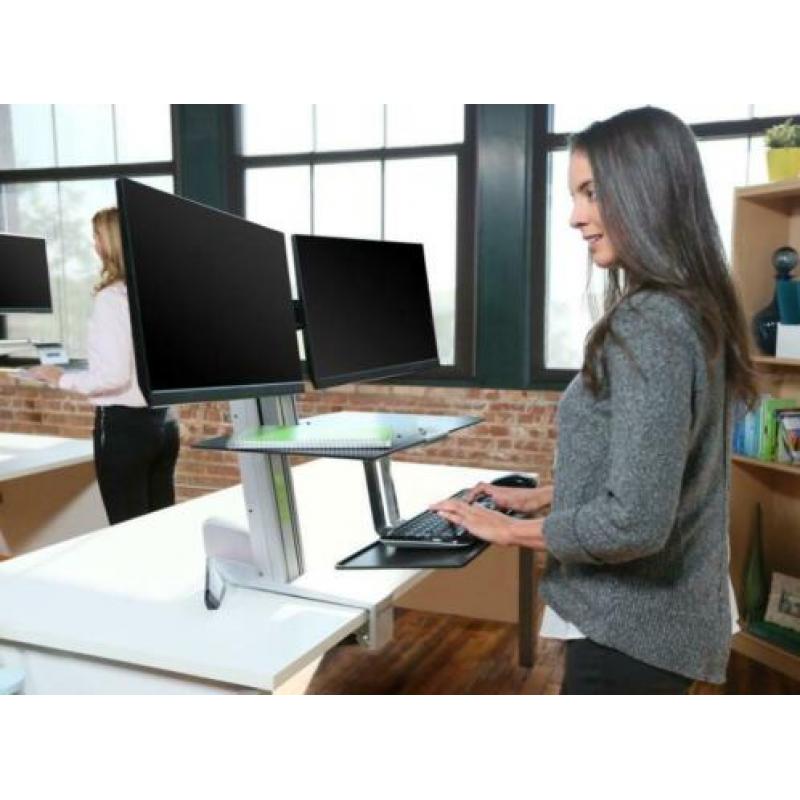 Zit/sta bureau hoogte verstelbaar tbv 2 monitoren