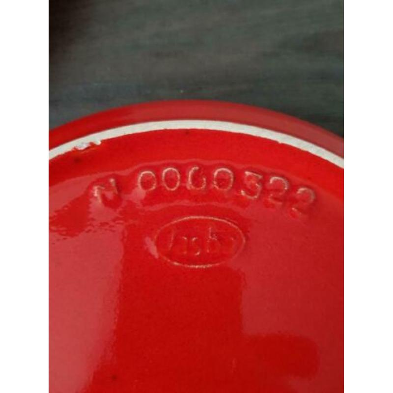 Vintage gourmetborden fondue borden Jasba rood/oranje