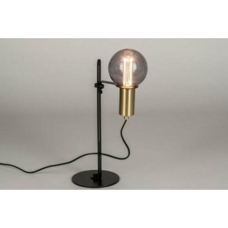 tafellamp bureau tafel bed bank lamp messing goud zwart