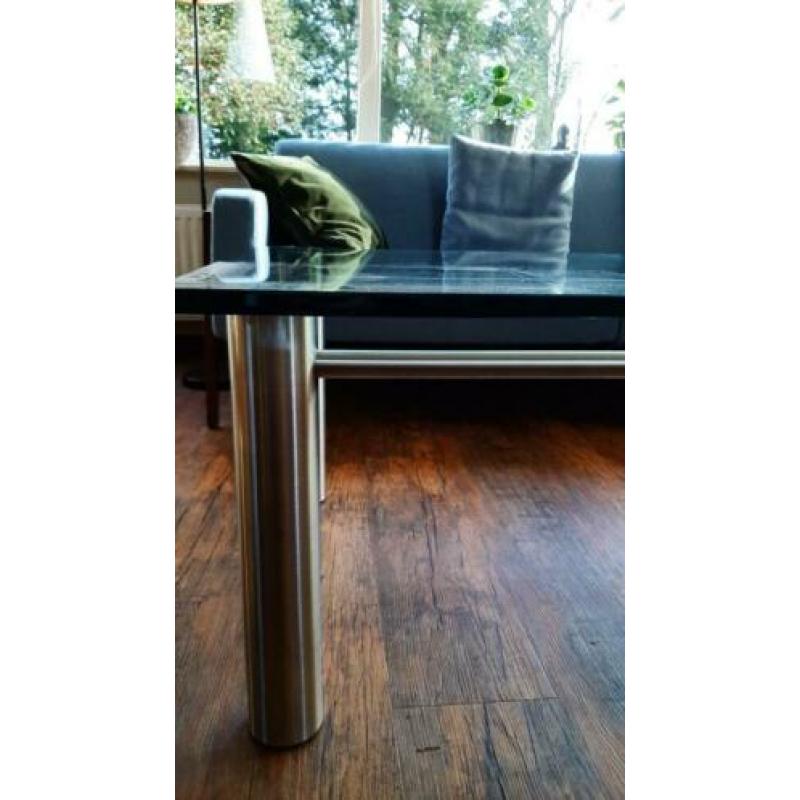 Glas + RVS salontafel