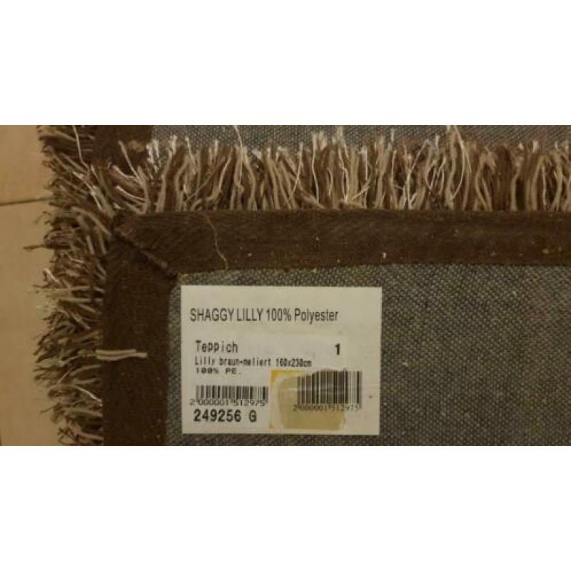 Groot Vloerkleed Lilly bruin/Beige 160x230 hoogpolig