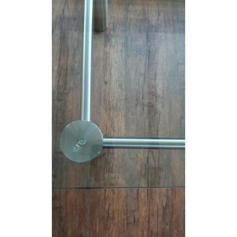 Glas + RVS salontafel