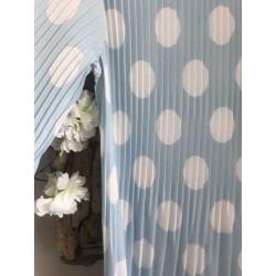 ?? pastelblauw plissé tuniek + sjaal Ambika polkadots lente