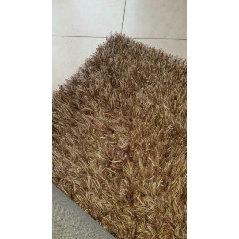 Groot Vloerkleed Lilly bruin/Beige 160x230 hoogpolig