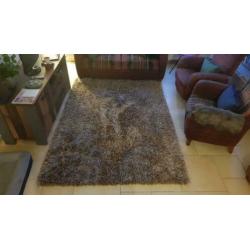 Groot Vloerkleed Lilly bruin/Beige 160x230 hoogpolig
