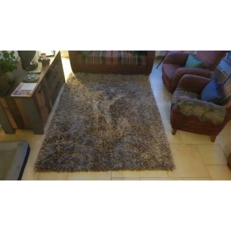 Groot Vloerkleed Lilly bruin/Beige 160x230 hoogpolig