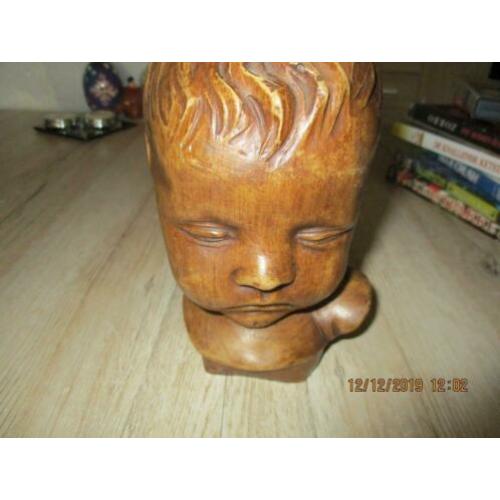 2 x Beeld kinder hoofd 14 x 11 x 17 cm