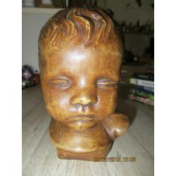 2 x Beeld kinder hoofd 14 x 11 x 17 cm