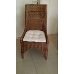 4 eetkamerstoelen rotan inclusief kussen