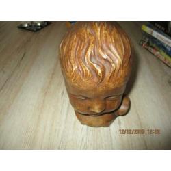 2 x Beeld kinder hoofd 14 x 11 x 17 cm
