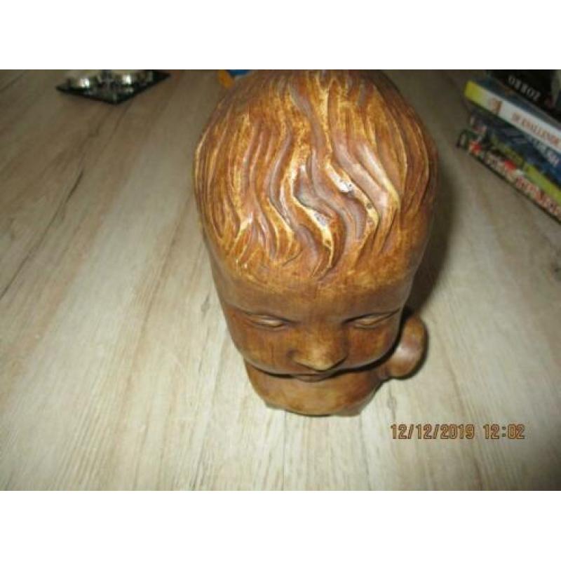 2 x Beeld kinder hoofd 14 x 11 x 17 cm