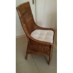 4 eetkamerstoelen rotan inclusief kussen