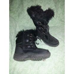 Gave zwarte snowboots, nepbont rand, mt 36
