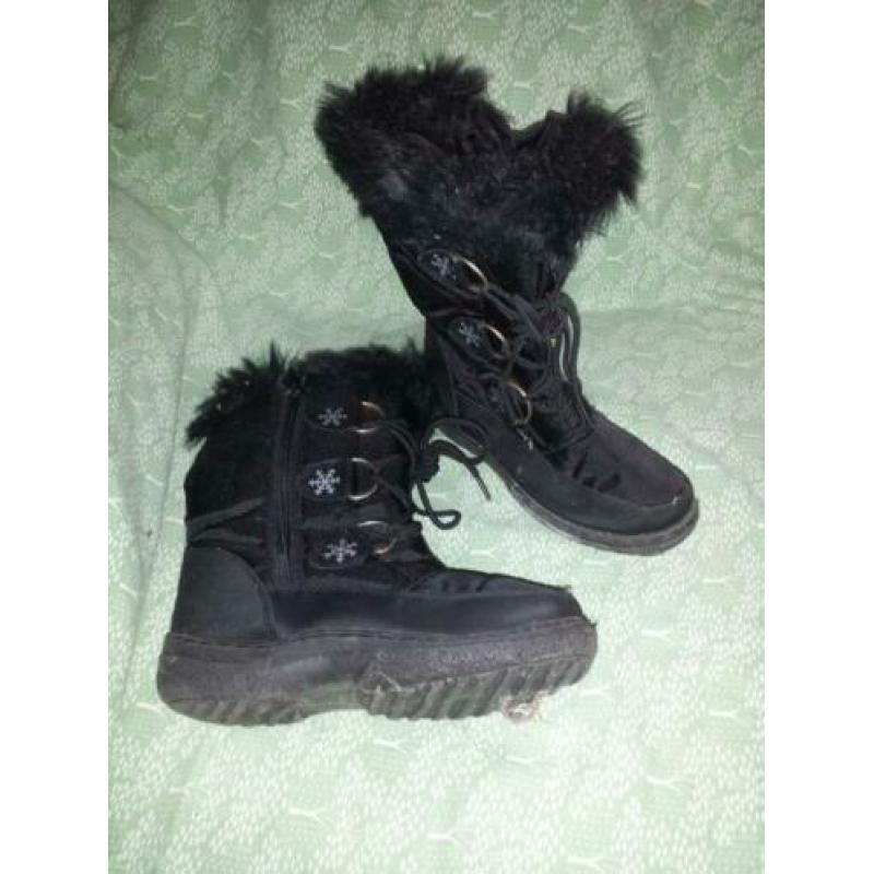 Gave zwarte snowboots, nepbont rand, mt 36