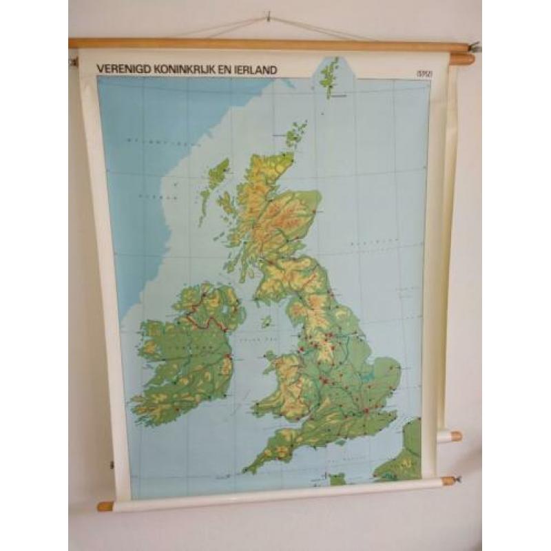 mooie schoolkaart van Groot Britannie en Ierland