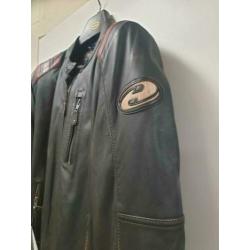 Held lax lederen motorjack, retro, old skool, maat 52