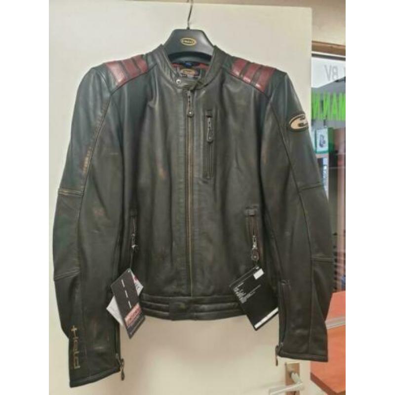 Held lax lederen motorjack, retro, old skool, maat 52