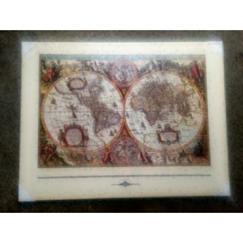canvas / oude landkaartprint /62 x 47 cm h/156 stuks/BIEDEN