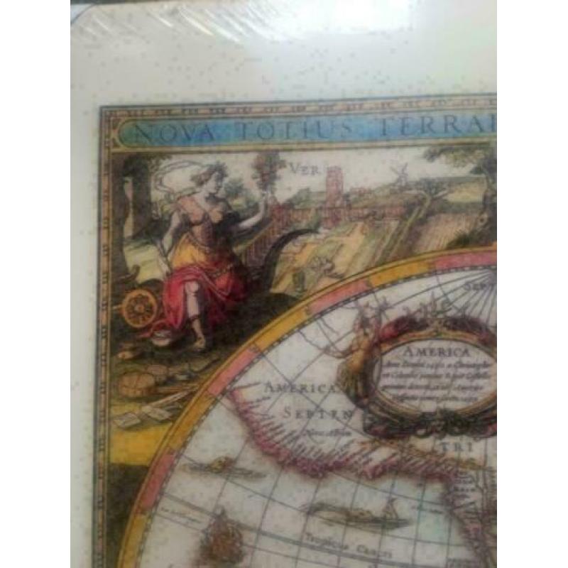 canvas / oude landkaartprint /62 x 47 cm h/156 stuks/BIEDEN