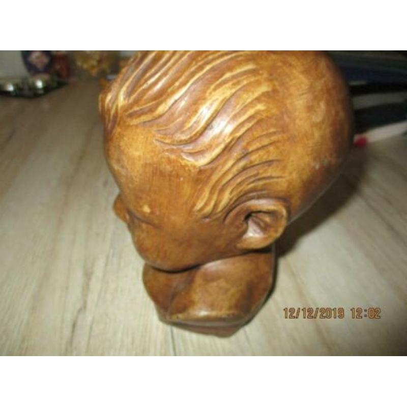 2 x Beeld kinder hoofd 14 x 11 x 17 cm