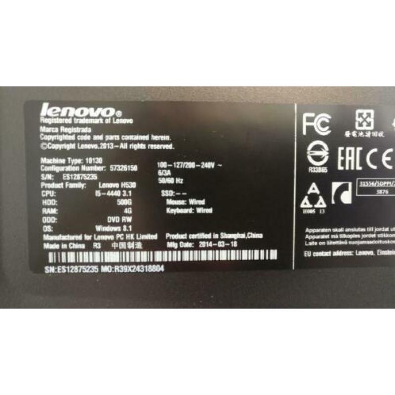 Zeer nette en snelle Lenovo Computer i5 4440