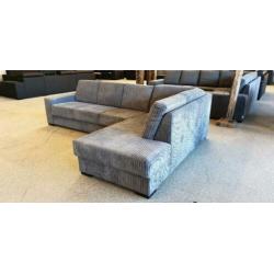 n44 strak grijs ribstof loungebank