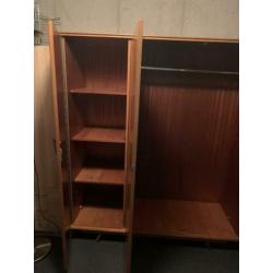 Vintage retro kledingkast 3-deur, jaren ‘60, 3- deurs