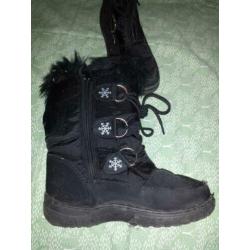 Gave zwarte snowboots, nepbont rand, mt 36