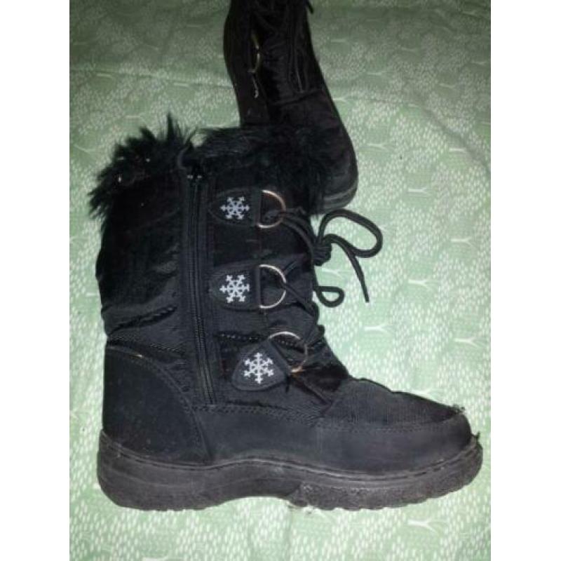 Gave zwarte snowboots, nepbont rand, mt 36