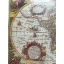 canvas / oude landkaartprint /62 x 47 cm h/156 stuks/BIEDEN