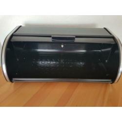 Brabantia broodtrommel zwart met schuifklep