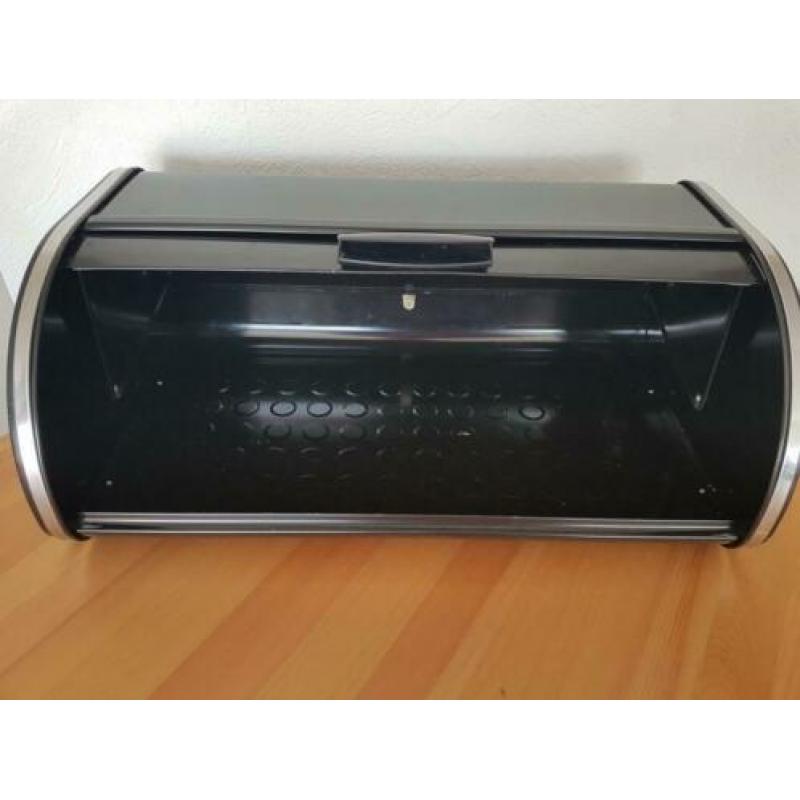 Brabantia broodtrommel zwart met schuifklep