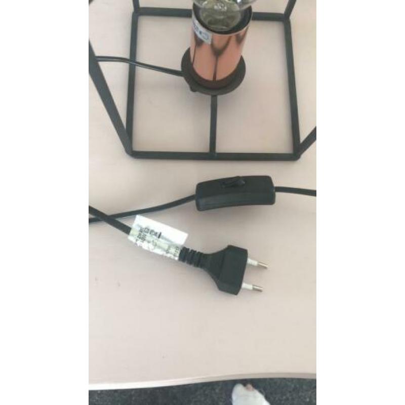 Huisjes frame vorm lamp zwart metaal met rosé goud details